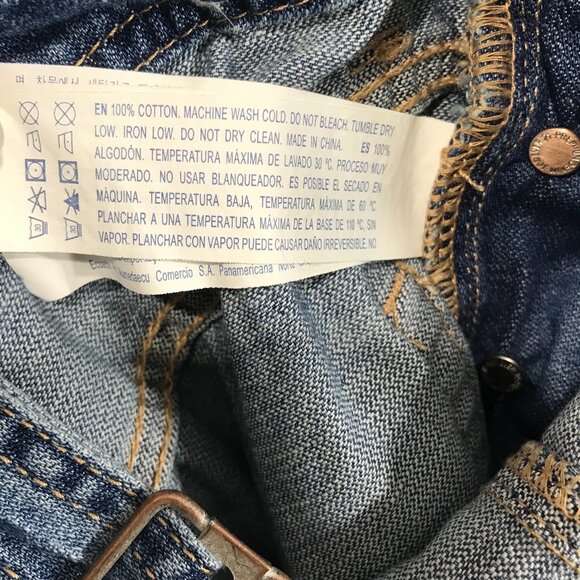 Forever 21 Overalls Womens 28 Blue Denim Jeans Distressed Straight Button Pocket - Picture 8 of 16